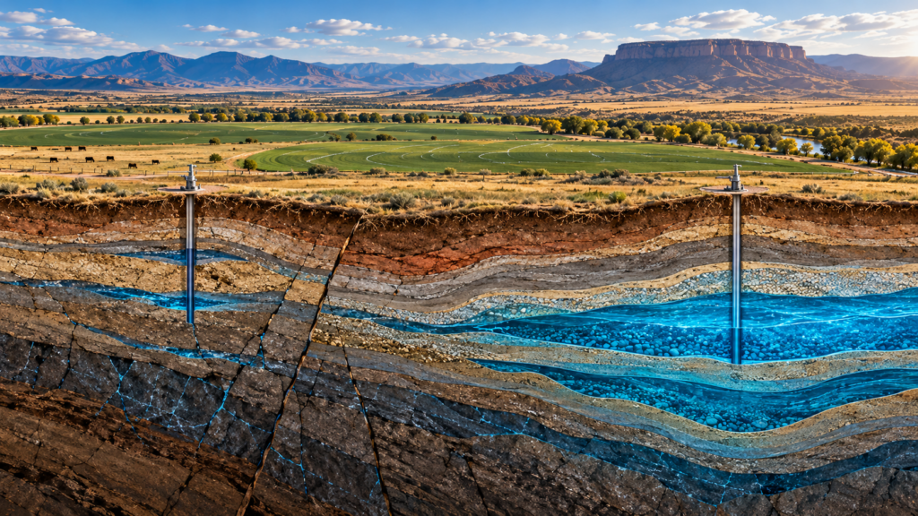 Two wells on the same agricultural property encountering different groundwater conditions